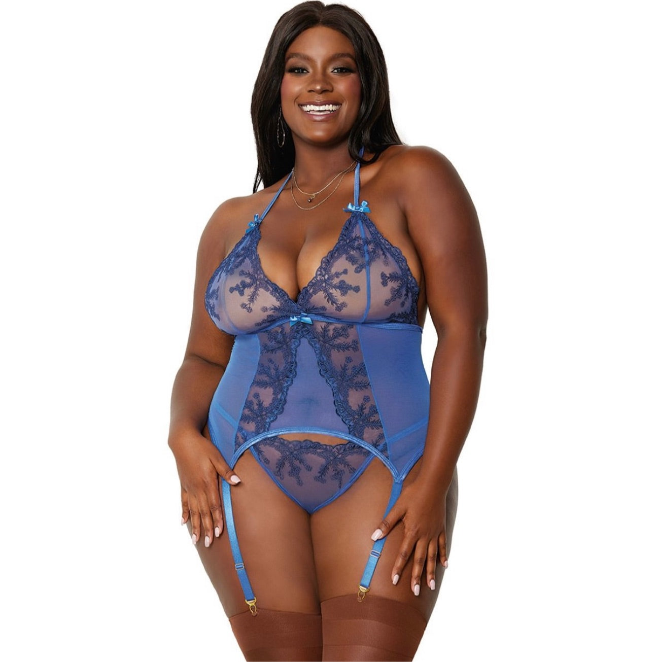 Periwinkle Floral Bustier Set