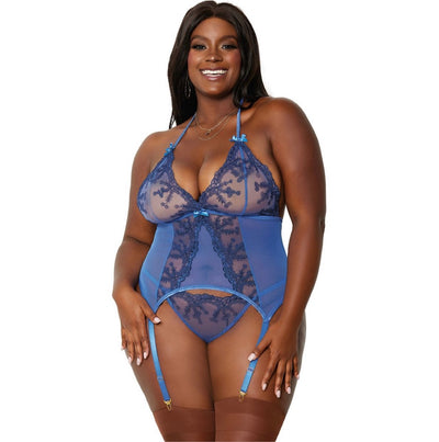 Periwinkle Floral Bustier Set